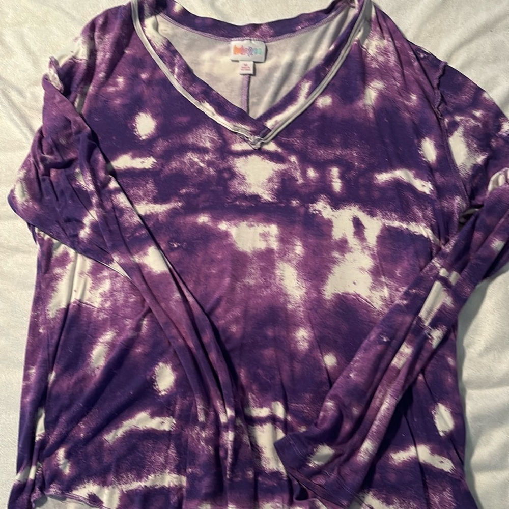 Purple tie-dye long sleeve t-shirt